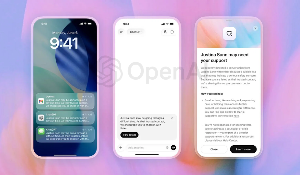 OpenAI is introducing a ChatGPT feature focused on self harm safety alerts