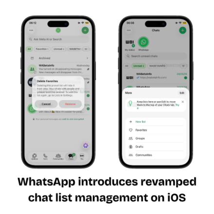 WhatsApp redesigned chat interface