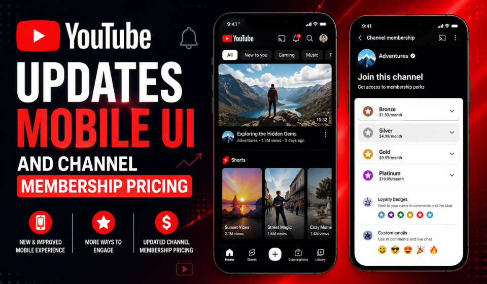 YouTube mobile UI update