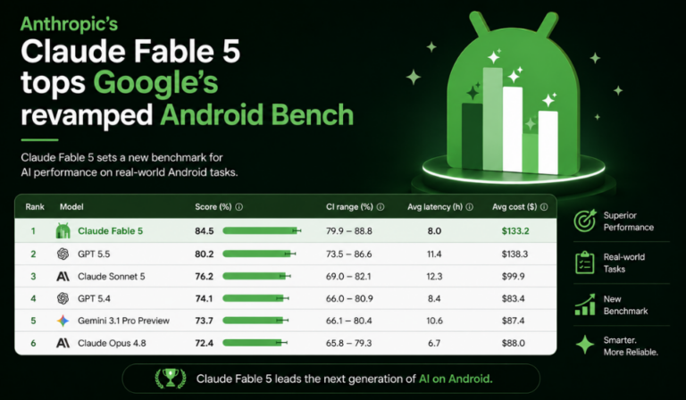 Claude Fable 5 Leads Google’s Latest Android AI Performance Assessment