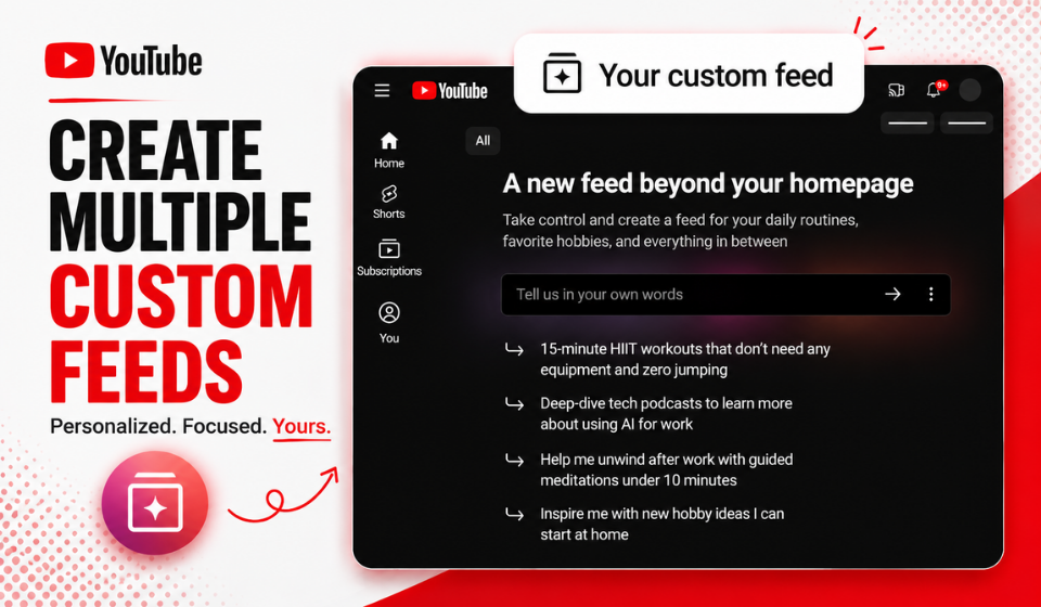 YouTube custom feed AI