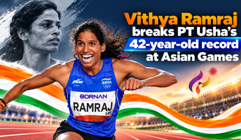 Asian Games 2026: Eight Medals for India on September 28 as Vithya Ramraj Rewrites National Record