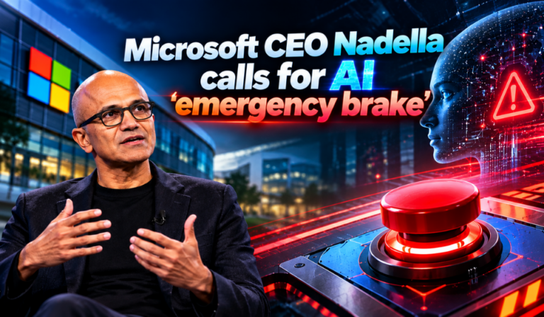 Microsoft CEO Satya Nadella Calls for AI Emergency Brake to Control Advanced AI